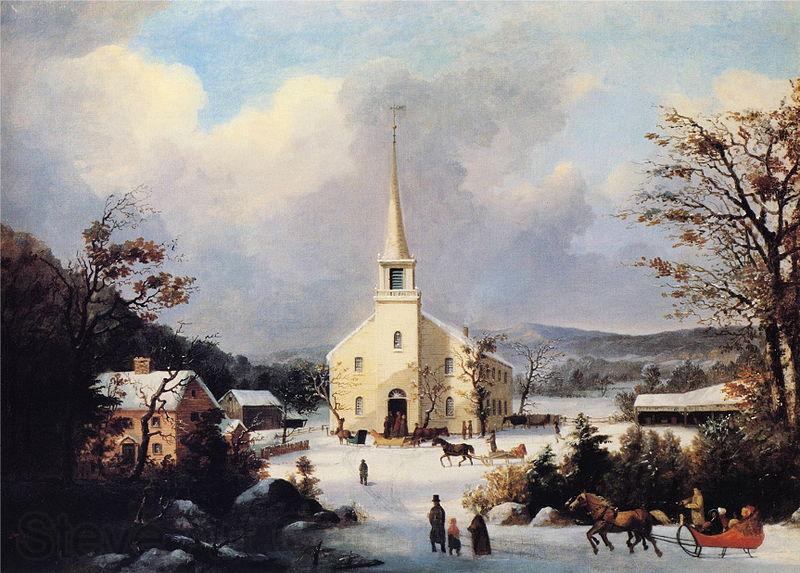George Henry Durrie Going to Church Germany oil painting art